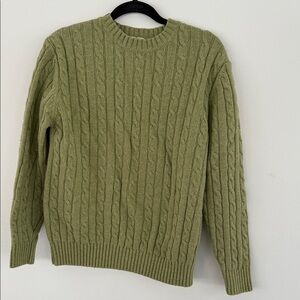 L.L. Bean Men's Sage Cable Knit Sweater Medium
